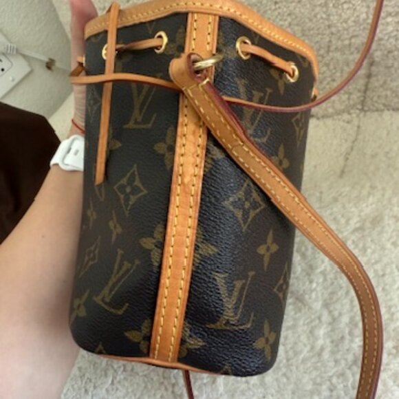 Louis Vuitton Nano Noe Monogram Leather Crossbody Shoulder Bag Handbag Purse - Picture 6 of 8